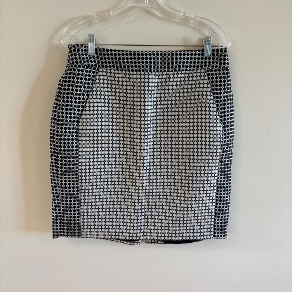 Banana Republic Black White Graphic Jacquard Pencil Skirt Womens Size 8